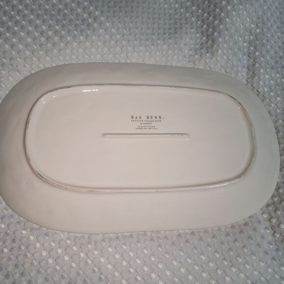 RAE DUNN EUC 14" OVAL GNOME MERRY MAGIC SERVING PLATE PLATTER - Picture 2 of 4